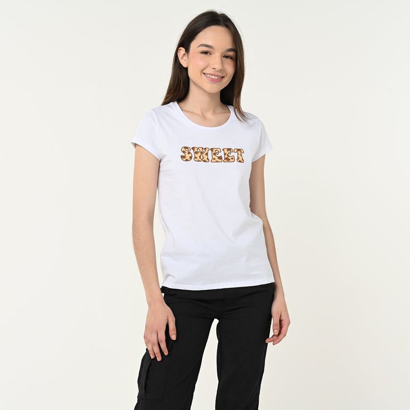 ELV - Camiseta con Estampado Manga corta Algodón ELV