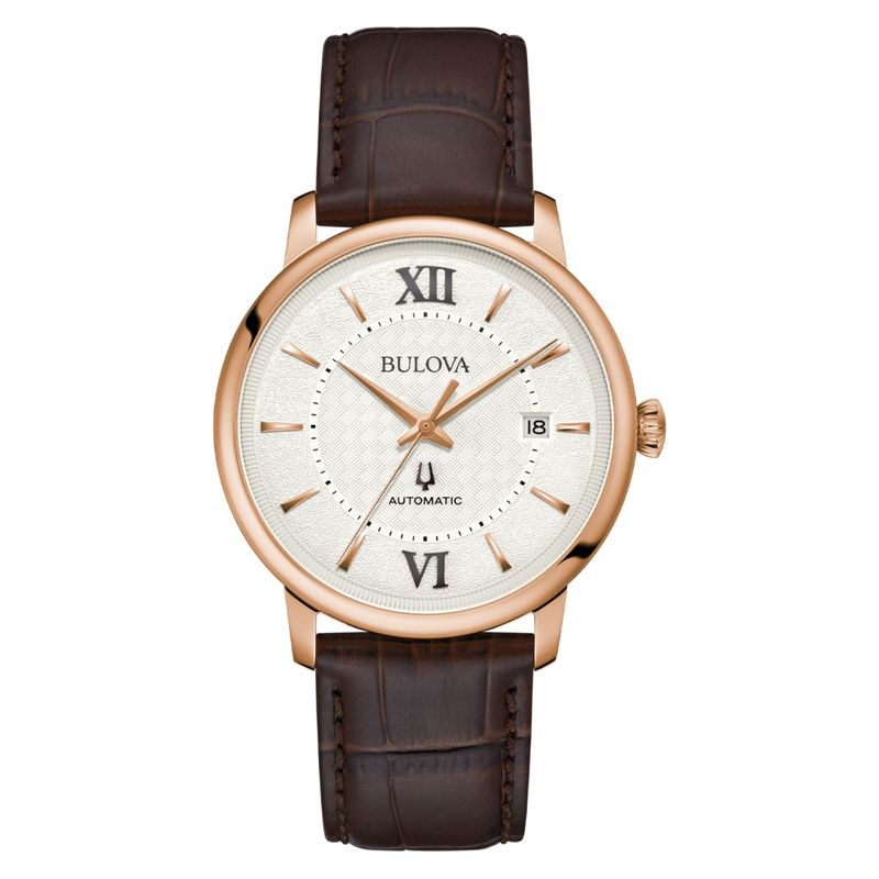 BULOVA - Relojes Bulova Hombre HUDSON MR ST BN AUTO CAL. Relojes Cuero Café 97B225