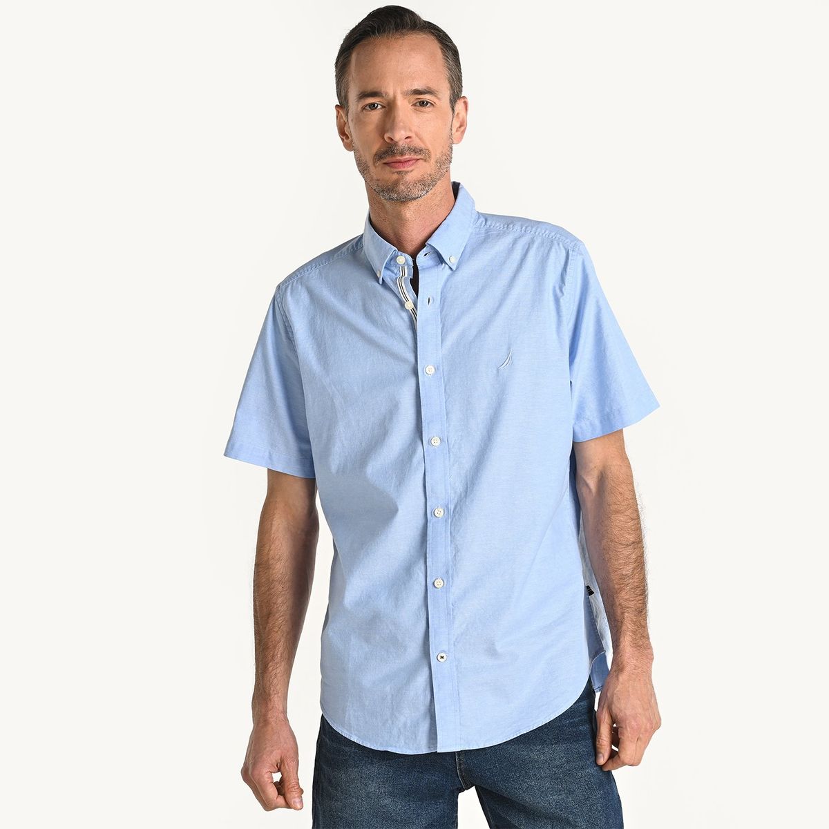 NAUTICA - Camisa Hombre Manga corta Recto de Algodón Nautica