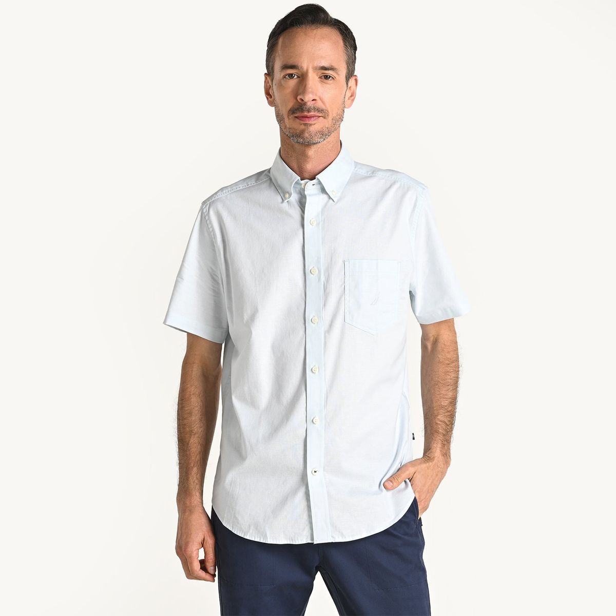 NAUTICA - Camisa Hombre Manga corta Recto de Algodón Nautica