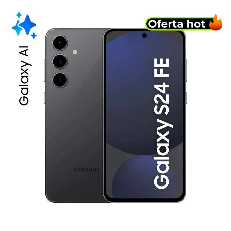 SAMSUNG - Celular Samsung Galaxy S24 FE Negro + 128GB  8GB RAM  cámara posterior 50 MP cámara frontal 10 MP  pantalla 6.7 pulgadas + Exyno 2400e