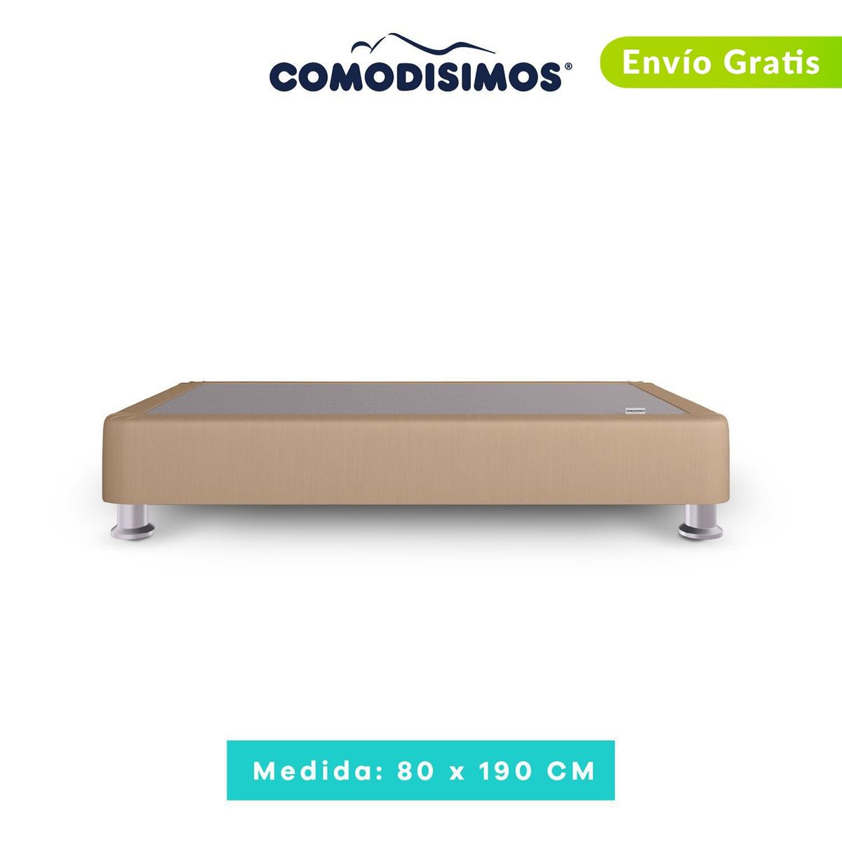COMODISIMOS - Base Cama Dividida Queen en Madera Tapizada (Incluye Solo una Mitad) 80 x 190 cm Comodísimos 