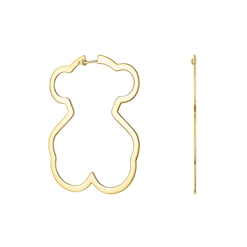 TOUS - Aretes Silueta oso con baño de oro 18 kt sobre plata