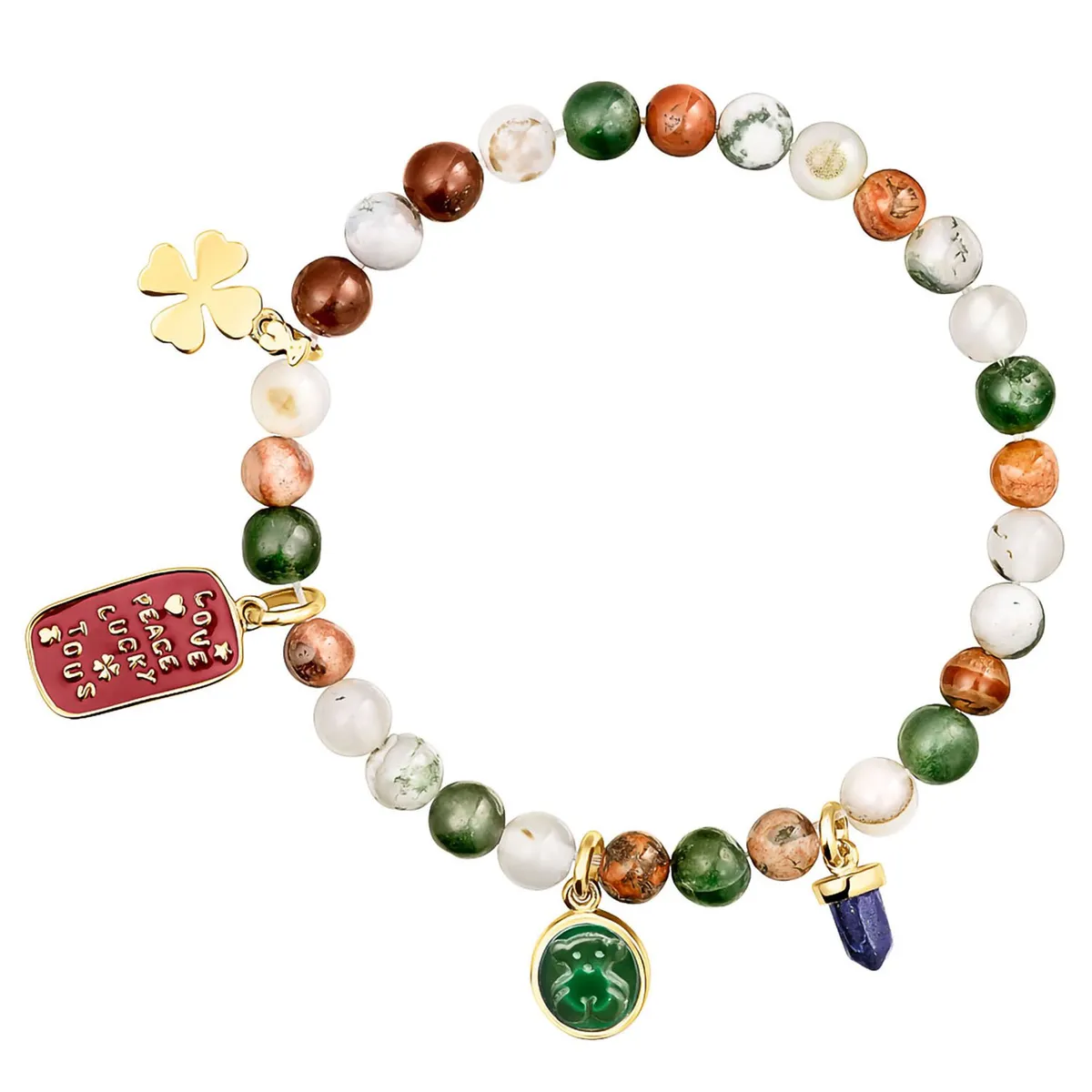 TOUS - Pulsera TOUS Good Vibes con baño de oro 18 kt sobre plata y ágatas