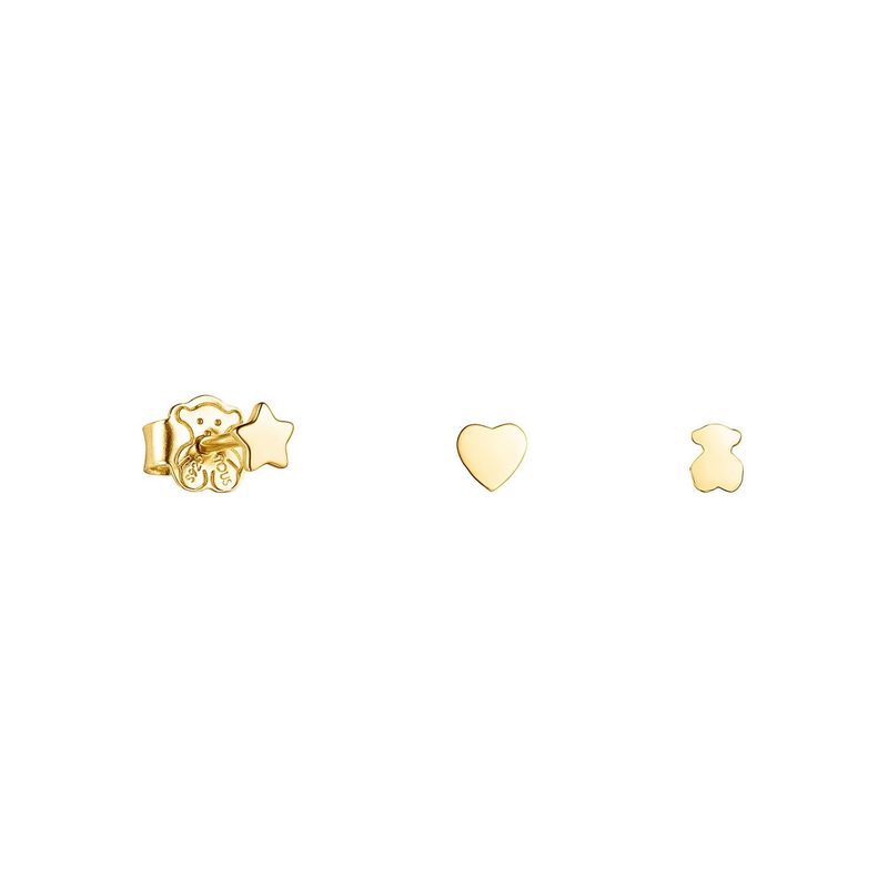 TOUS - Aretes Puppies corazón de plata y perla