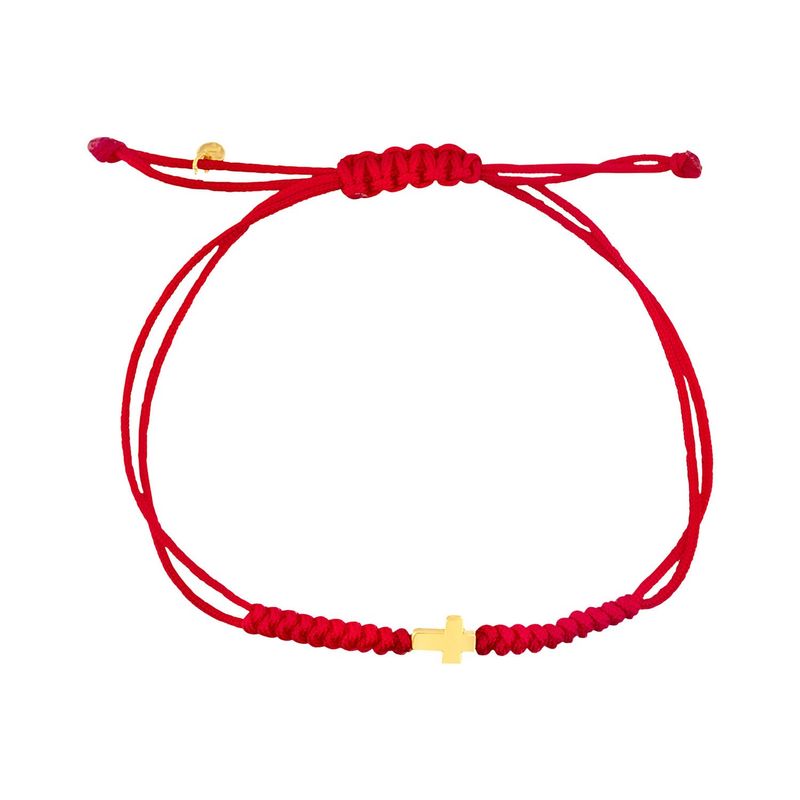TOUS - Pulsera Sweet Dolls XXS cruz de Cordón en color rojo y Oro