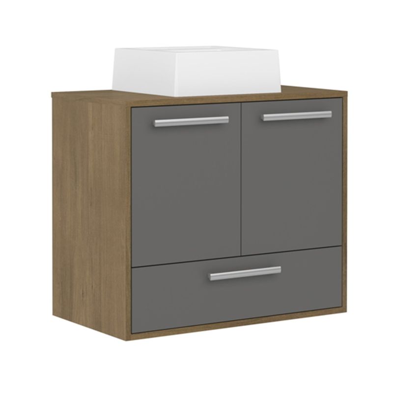 BERTOLINI - Mueble de baño Luxury de 70 cm en MDP Sin Lavamanos Gris 