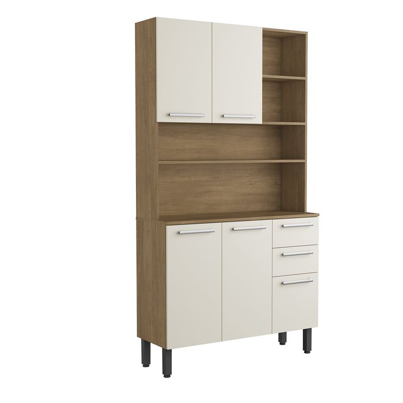 BERTOLINI - Alacena Despensa De 105 cm Con Mesón En MDP
