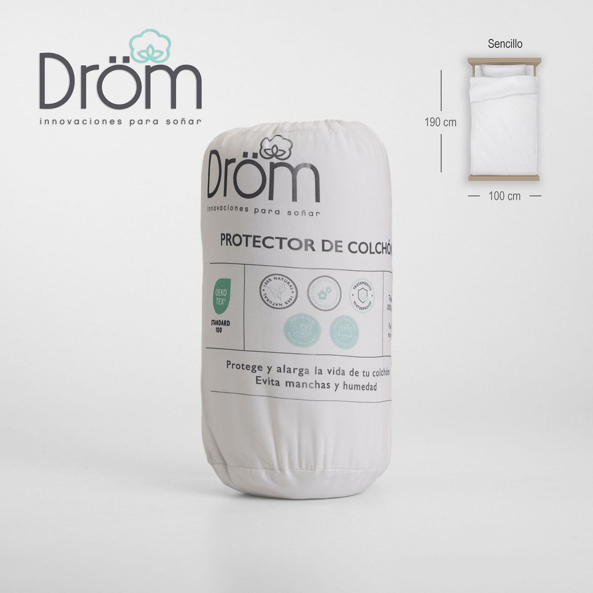 DROM - Protector de colchón TERRY Sencillo