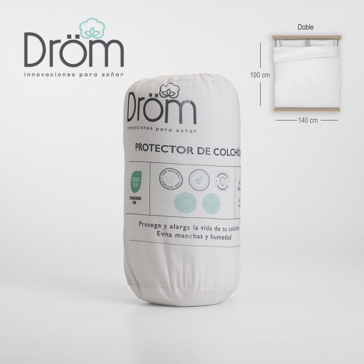 DROM - Protector de colchón TERRY Doble