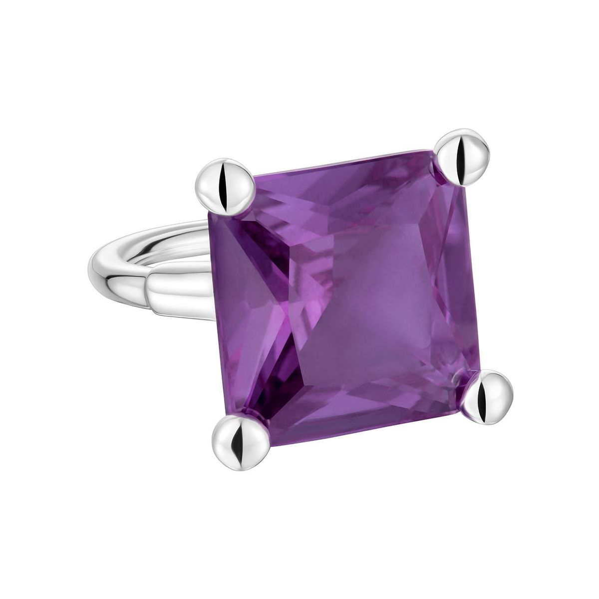 TOUS - Anillo grande de plata y zafiro 4.5