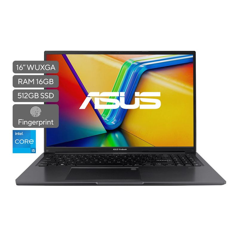 ASUS - Portátil ASUS Vivobook 16 | Intel Core i5 | 16GB de RAM | 512GB SSD de almacenamiento | Windows 11 |16 Pulgadas |X1605VA-MB1193W |  Computador portátil