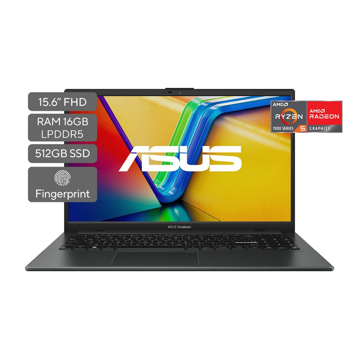 ASUS - Portátil ASUS Vivobook Go 15 | AMD Ryzen 5 | 16GB de RAM | 512GB SSD de almacenamiento | Windows 11 |15.6 Pulgadas | E1504FA-NJ552W |  Computador portátil