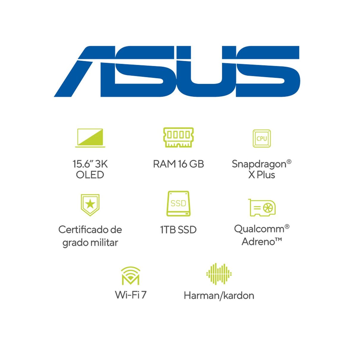 ASUS - Portátil ASUS Vivobook S 15 | Qualcomm Snapdragon XPlus | 16GB de RAM | 1TB SSD de almacenamiento | Windows 11 |15.6 Pulgadas | S5507QA-MA007W |  Computador portátil