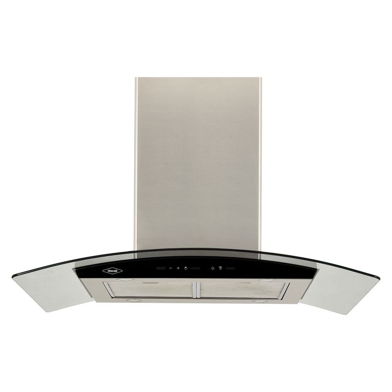 HACEB - Campana isla vidrio inox-negro 90 Cm 3 velocidades Haceb