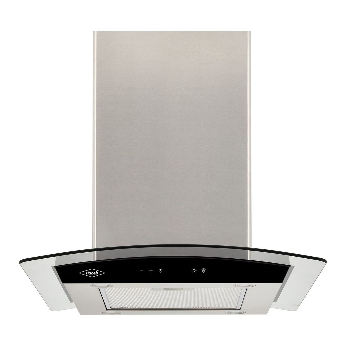 HACEB - Campana isla vidrio inox-negro 60 Cm 3 velocidades Haceb