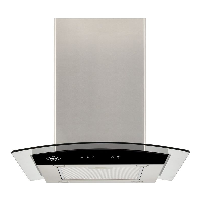 HACEB - Campana isla vidrio inox-negro 60 Cm 3 velocidades Haceb