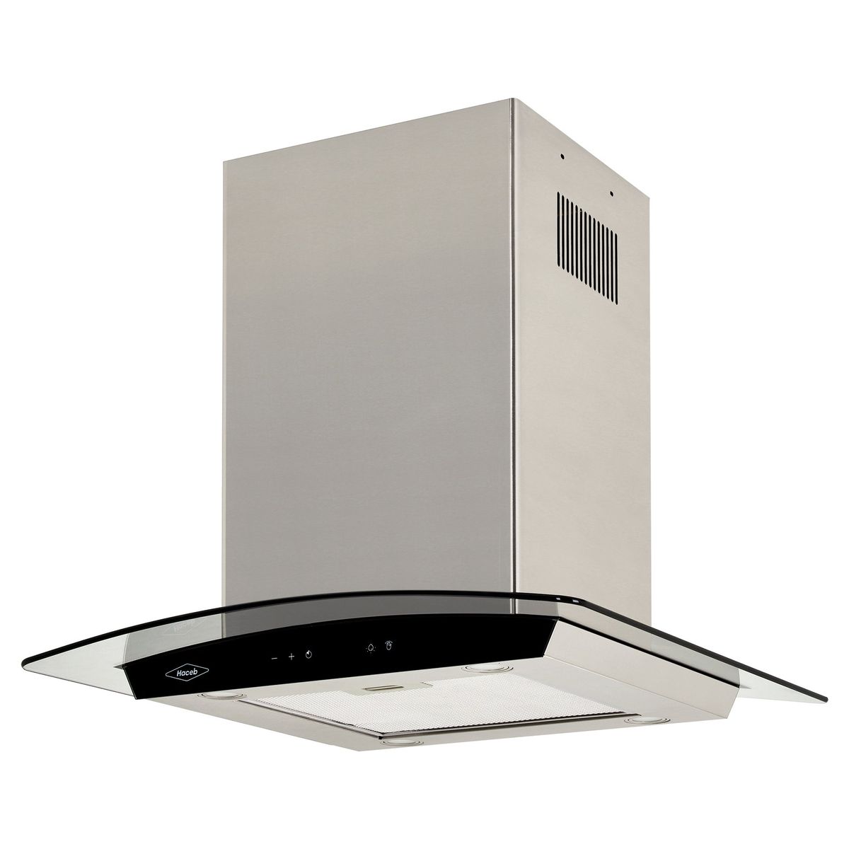 HACEB - Campana isla vidrio inox-negro 60 Cm 3 velocidades Haceb