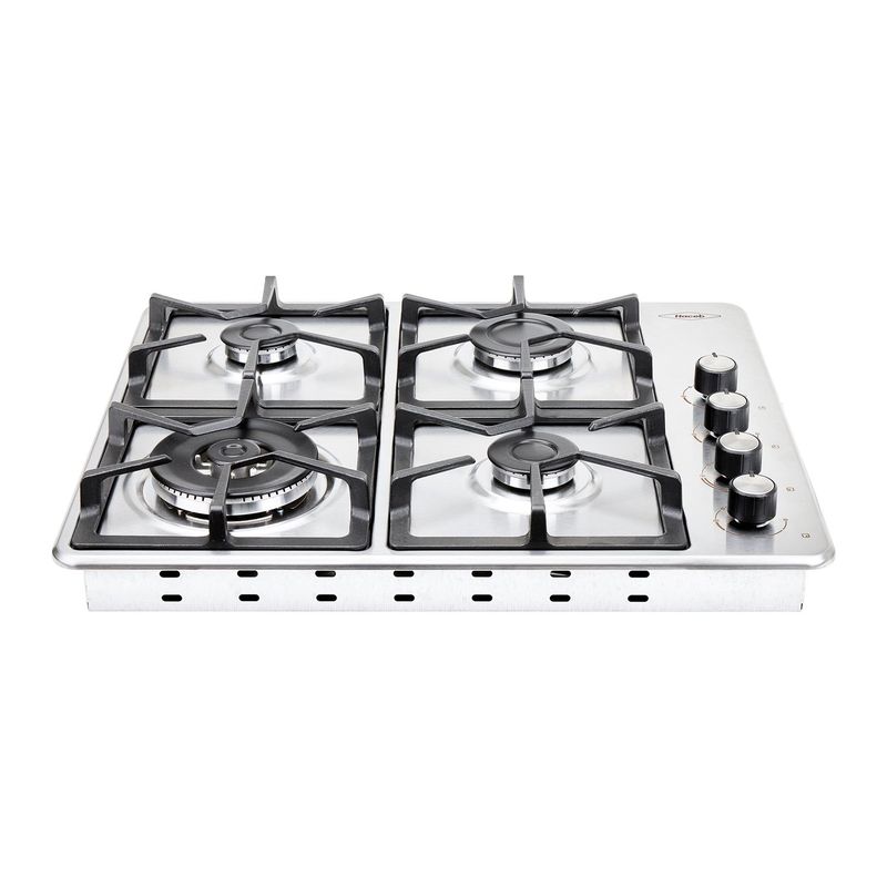 HACEB - Estufa de empotrar Haceb inox 60x51 cm hierro fundido fogón dual a gas natura