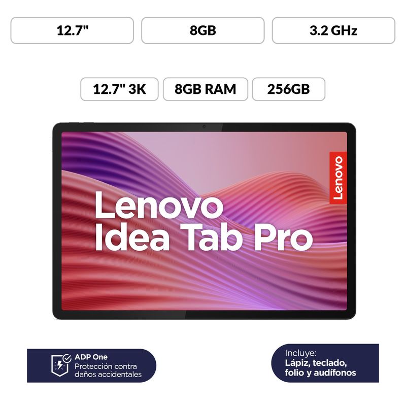LENOVO - Tablet Lenovo Idea Tab Pro 256GB | Incluye Teclado, Lápiz y Aud| Pantalla 12.7 pulgadas | 8GB RAM | Camara Posterior 13MP | Camara Frontal 8MP