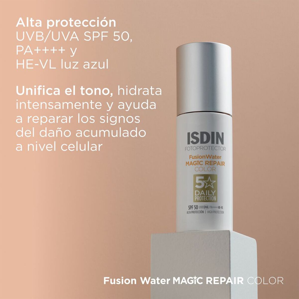 ISDIN - Protector solar Fusion Water MAgic REPAIR COLOR SPF50 50ML Crema ISDIN Crema 50ml