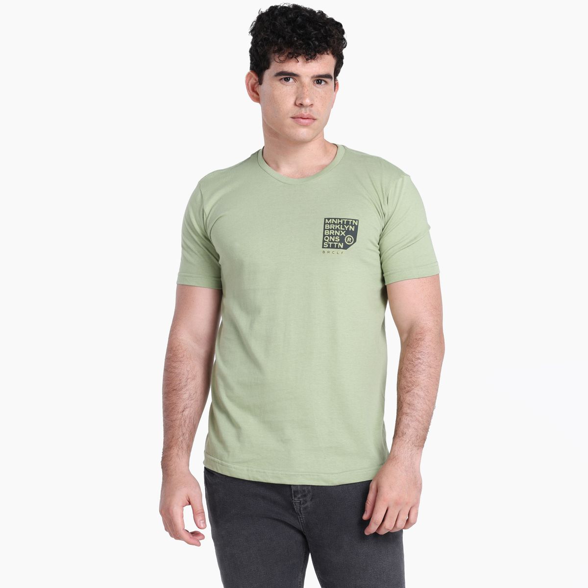 BEARCLIFF - Camiseta Hombre Manga corta con Estampado de Algodón Bearcliff