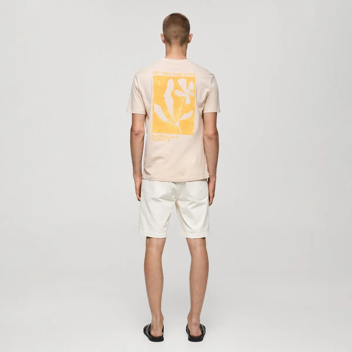 MANGO - Camiseta Hombre Manga corta con Estampado de Algodón MANGO