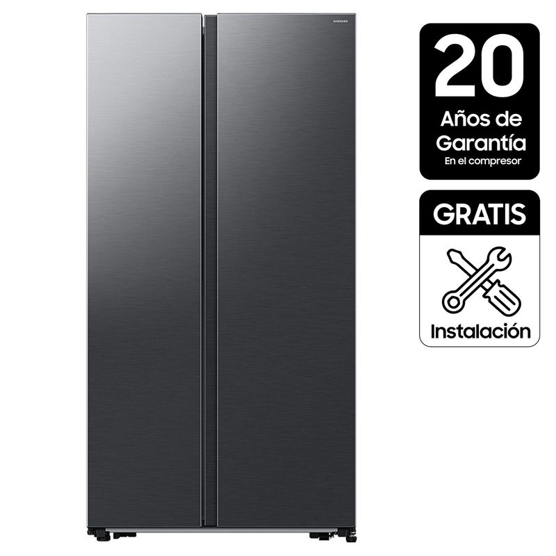 SAMSUNG - Nevecón Samsung Side by Side 583 lt  Negro con Inteligencia Artificial RS57DG4000B4CO