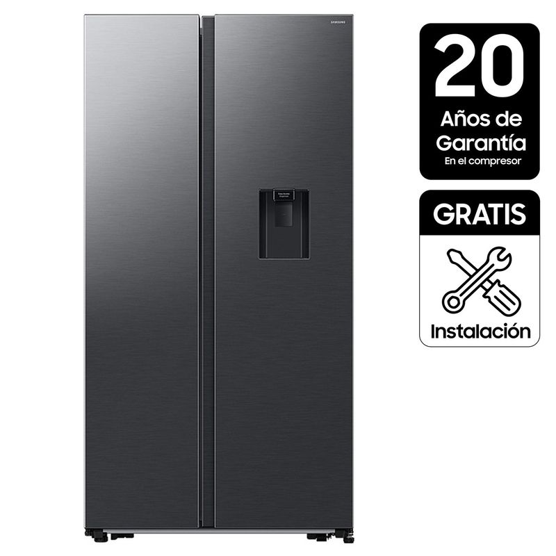 SAMSUNG - Nevecón Samsung Side by Side 578 lt Negro con Inteligencia Artificial RS57DG4100B4CO