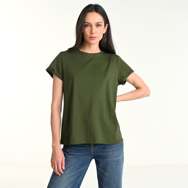 BASEMENT - Blusa Mujer Manga corta de Algodón Basement