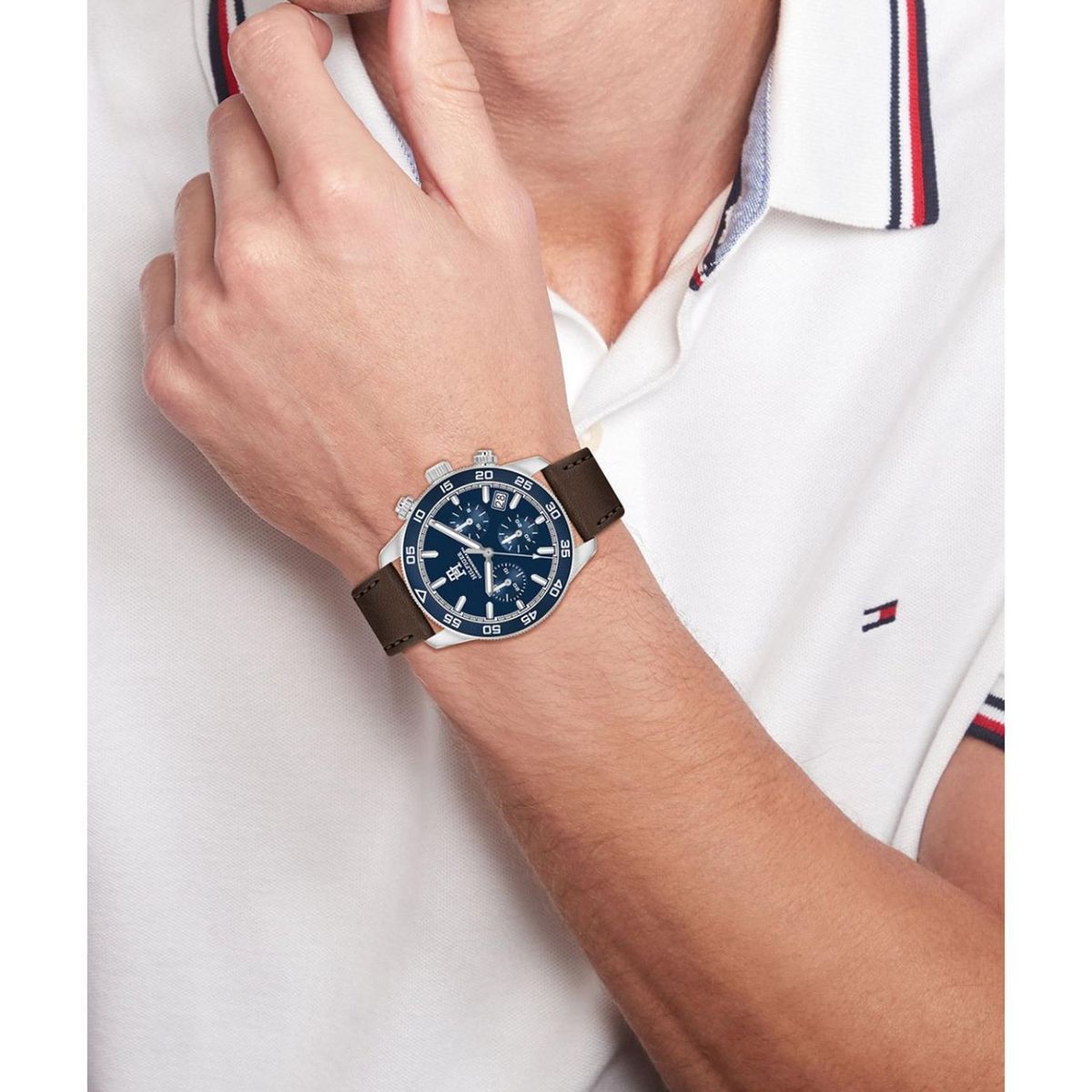 TOMMY HILFIGER - Reloj Tommy Hilfiger Hombre 1792163 . Reloj Cuero Marrón