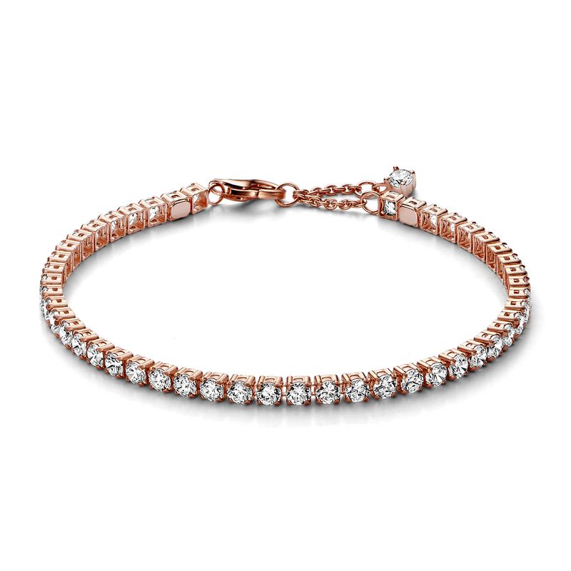 PANDORA - Brazalete Pandora Tenis Brillante Recubrimiento en Oro Rosa