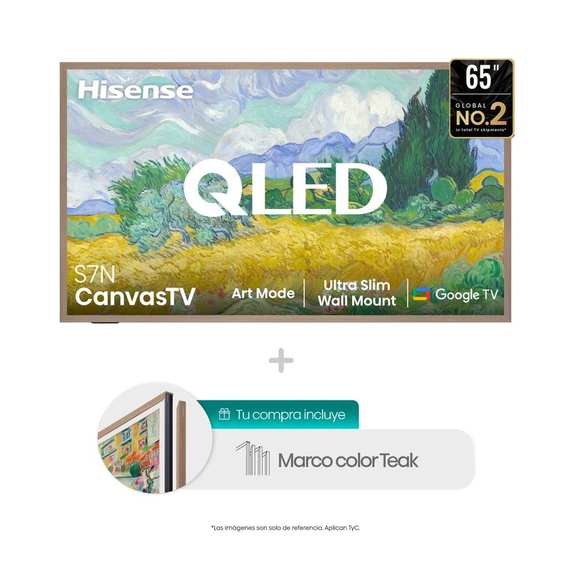 HISENSE - Televisor Hisense | 65 pulgadas Canvas QLED 4K Ultra HD | 65S7N