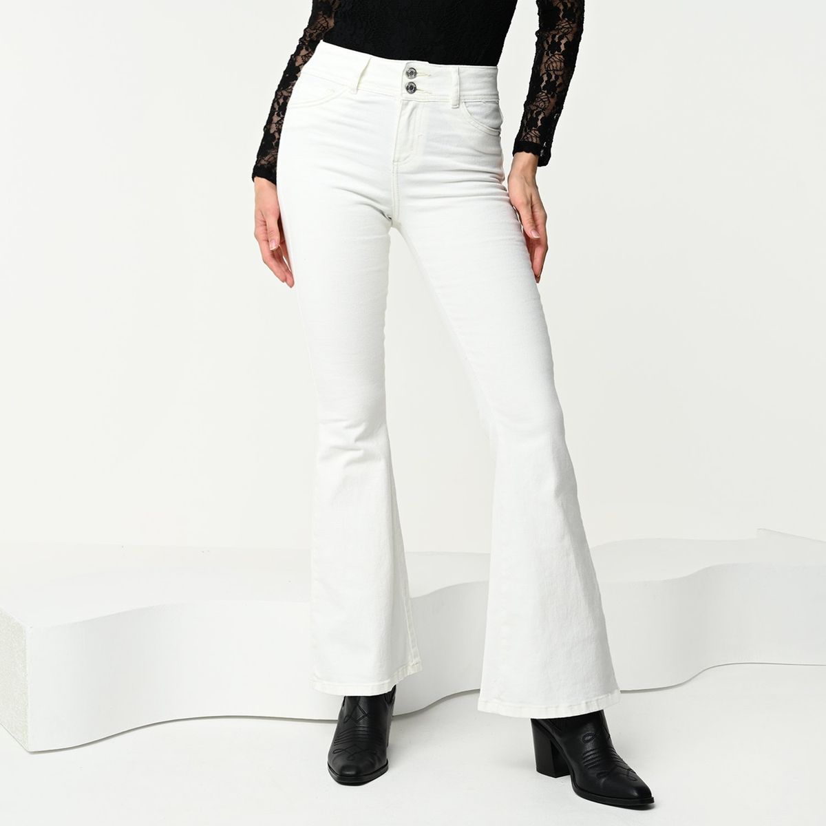 MOSSIMO - Jean Flare Mujer Tiro alto Mossimo