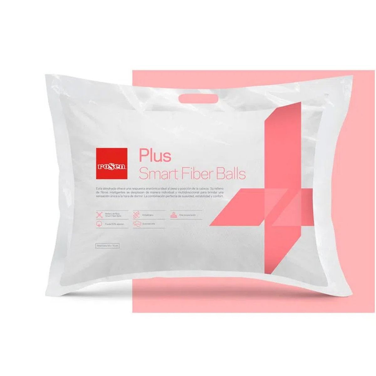 COLCHONES SPRING - Almohada de Fibra sintética Medium ALM-PLUS-90X50 50 cm x 90 cm x 22 cm Colchones Rosen