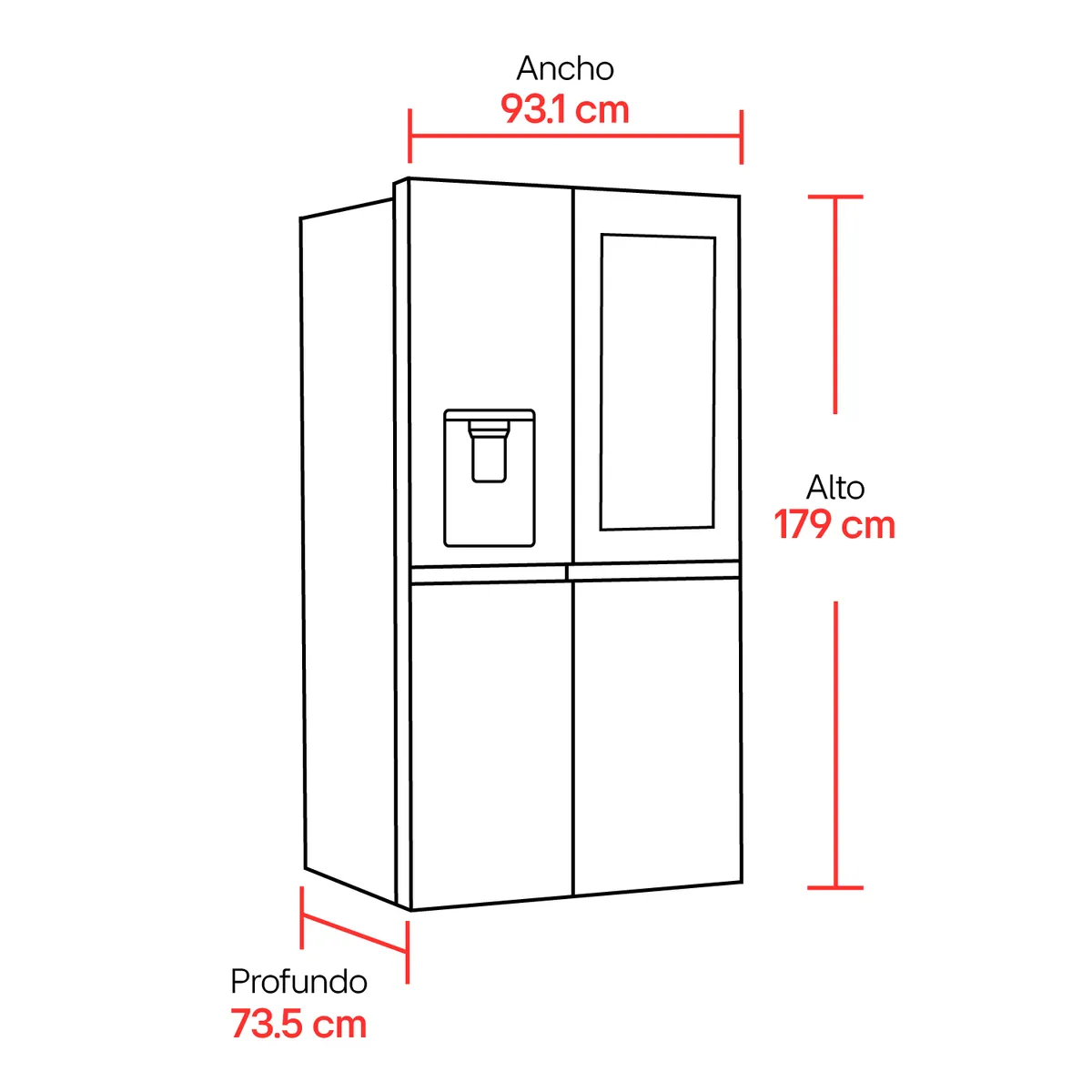 LG - Nevecón Side by Side LG 635 lt Netos GS66SXSC