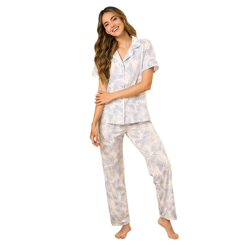 - Conjunto de pijama con pantalón Mujer Largo Manga corta Polialgodón PARISIEN