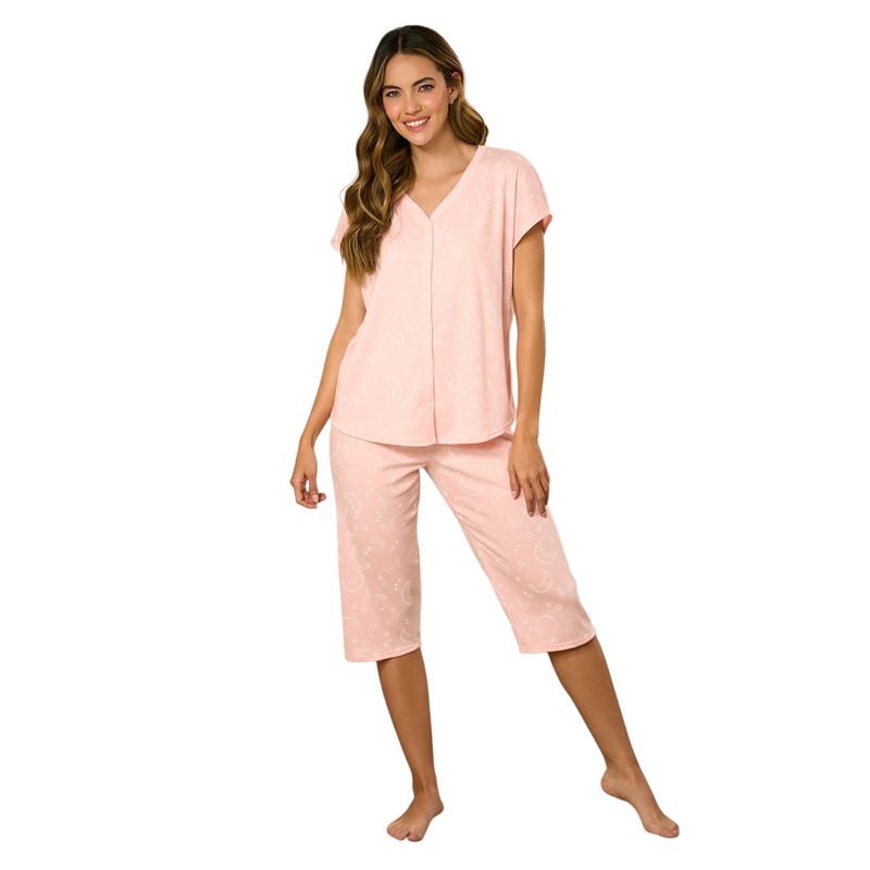  - Conjunto de pijama con pantalón Mujer Medio Manga corta Polialgodón PARISIEN
