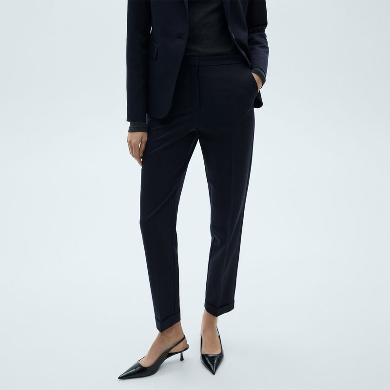 MANGO - Pantalón Recto Mujer Tiro medio MANGO