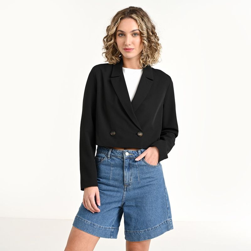 SYBILLA - Blazer Mujer Crop Sybilla 