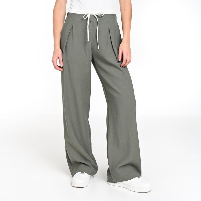 SYBILLA - Pantalón Wide leg Mujer Tiro alto Sybilla