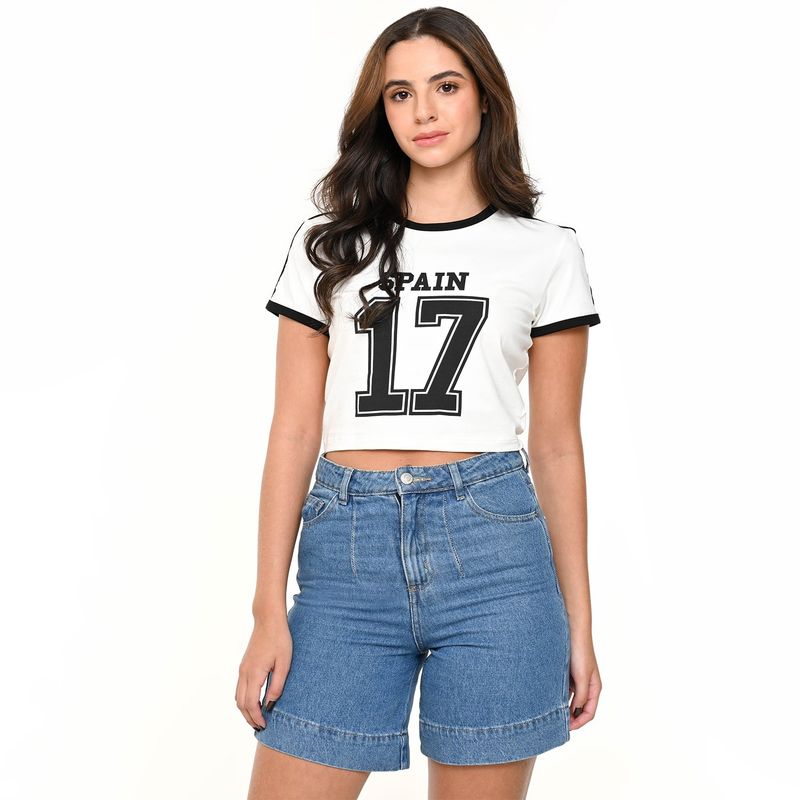 SYBILLA - Camiseta Mujer con Estampado Manga corta de Algodón Sybilla