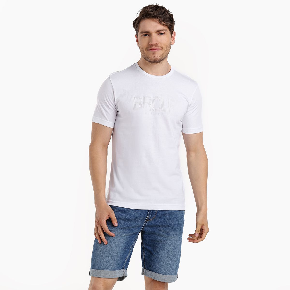 BEARCLIFF - Camiseta Hombre Manga corta con Estampado de Algodón Bearcliff