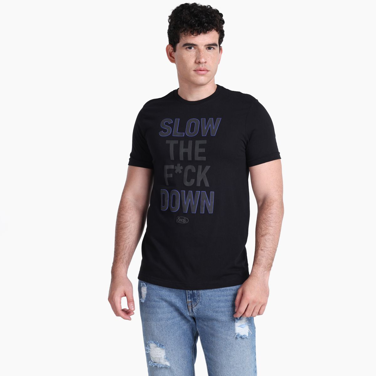 BEARCLIFF - Camiseta Hombre Manga corta con Estampado de Algodón Bearcliff