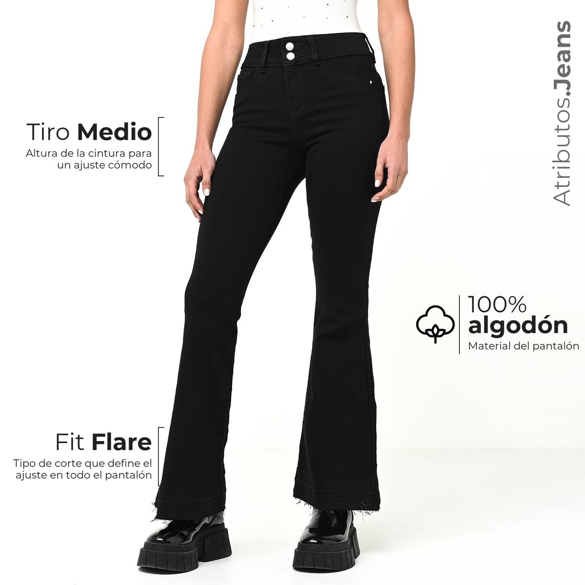 MOSSIMO - Jean Flare Mujer Tiro medio Mossimo