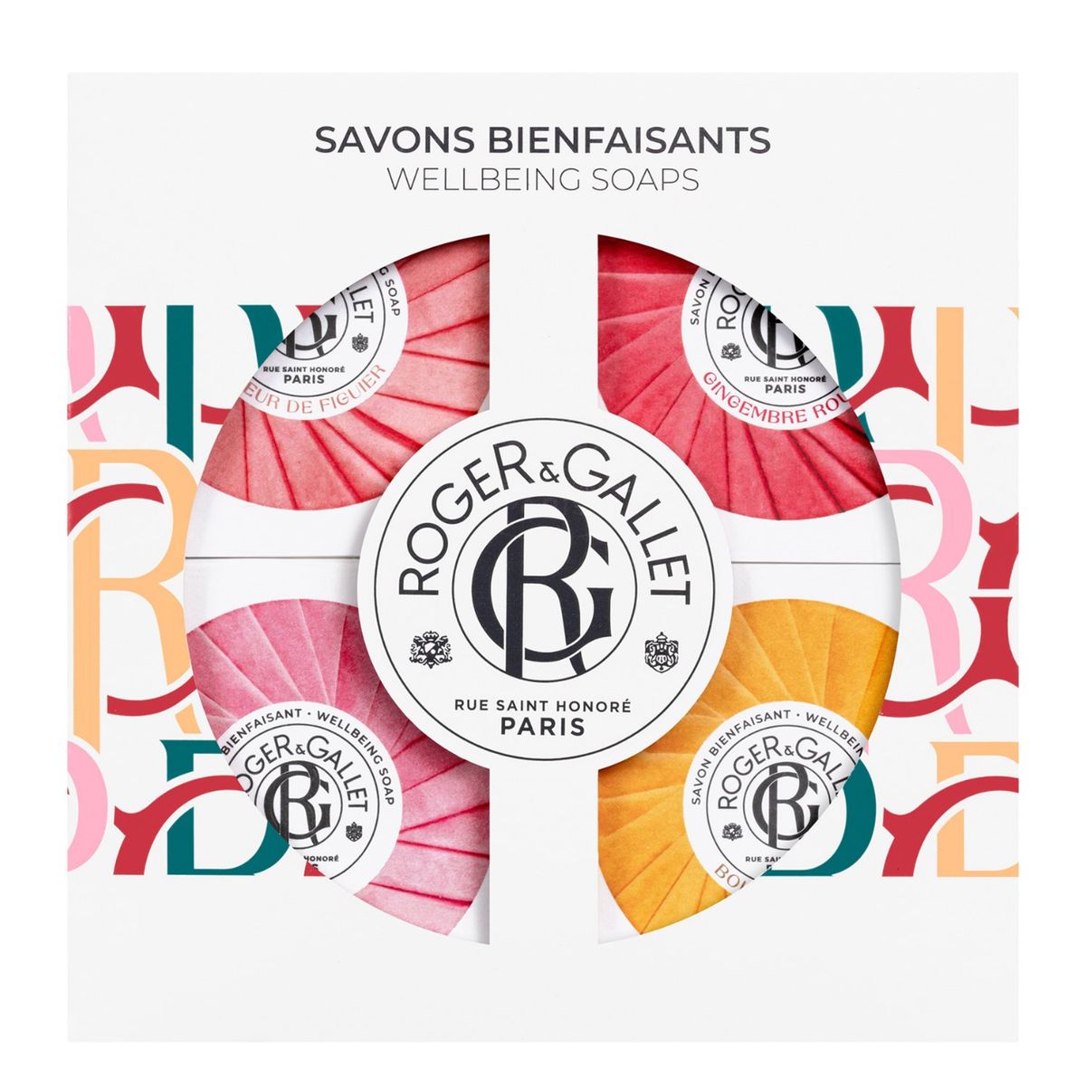 ROGER & GALLET - Set Jabones 4 x 50 gr Roger & Gallet Incluye: 4 productos