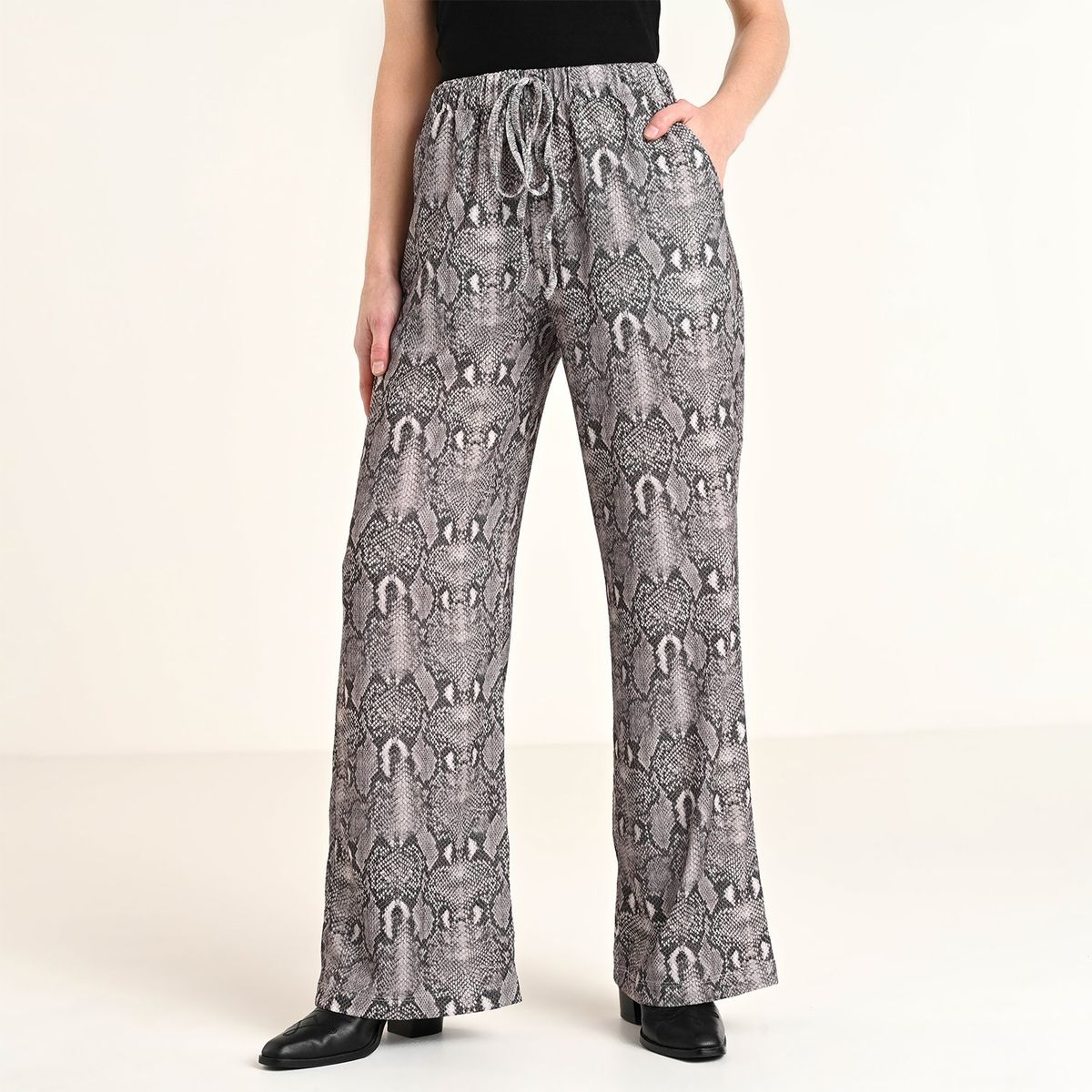 UNIVERSITY CLUB - Pantalón Wide leg Mujer Tiro alto Estampado University Club