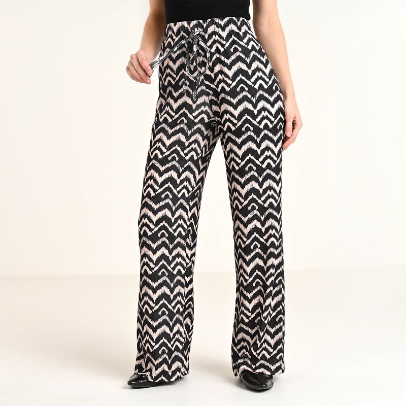 UNIVERSITY CLUB - Pantalón Wide leg Mujer Tiro alto Estampado University Club