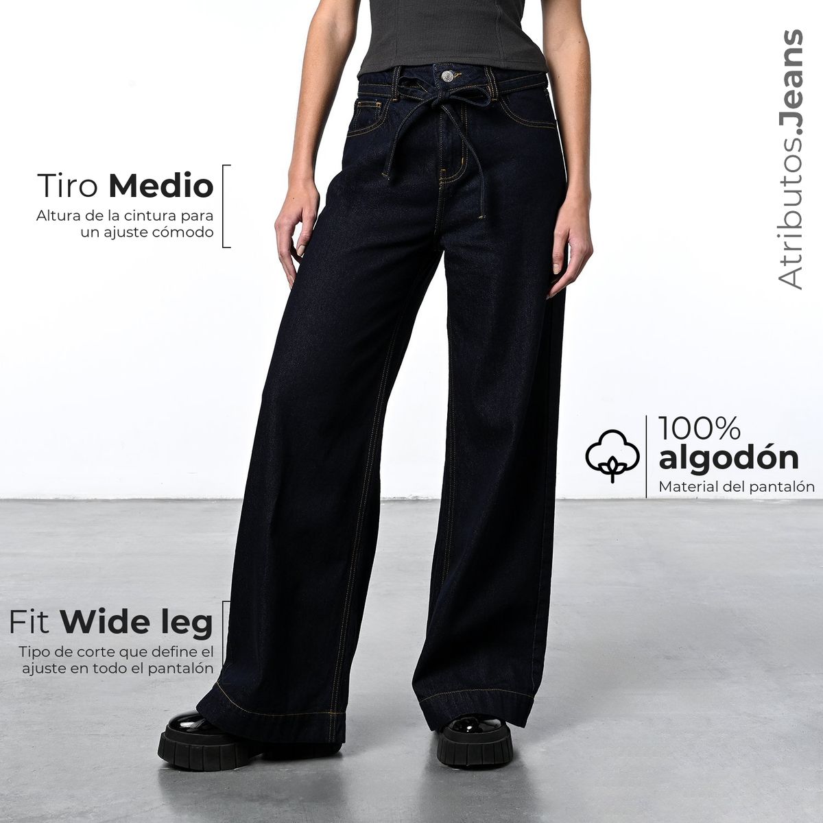 DENIMLAB - Jean Wide leg Mujer Tiro medio Denimlab