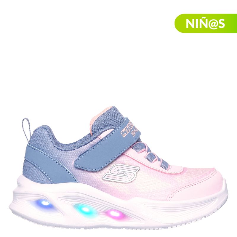 SKECHERS - Tenis con luces Skechers Solaglow para Niña con Velcro